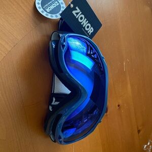 ZIONOR Anti fog Ski Snowboard Goggles UV Protection Goggles Blue with Bag